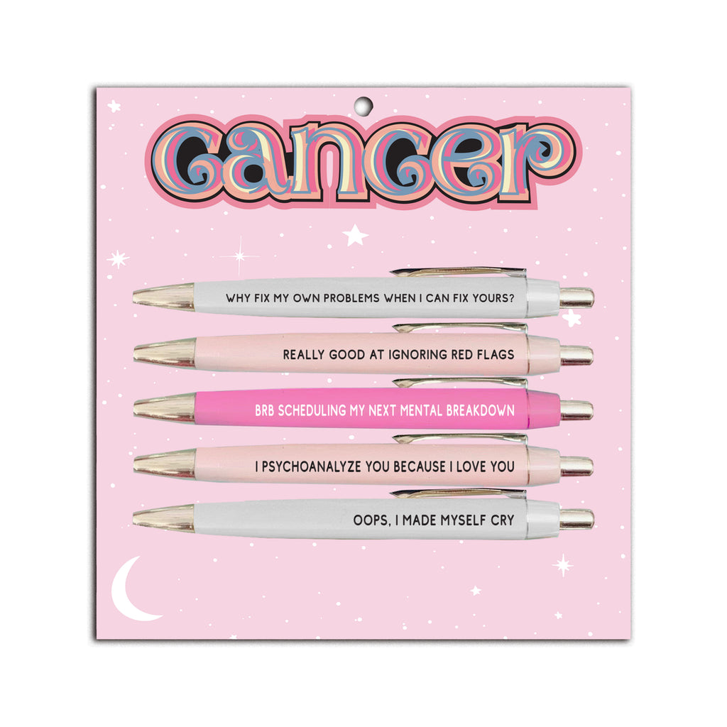 Cancer Pen Set (astrology, zodiac, funny, gifts, pens, spring, stationery)