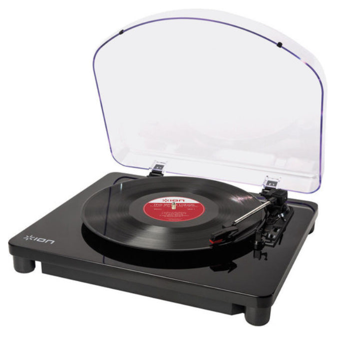 ION Classic LP USB Conversion Turntable - USB Recording - (33/ 45/ 78 Speeds) - Includes Dust Cover 45 Adapter and Cables (Sleek Piano Black)