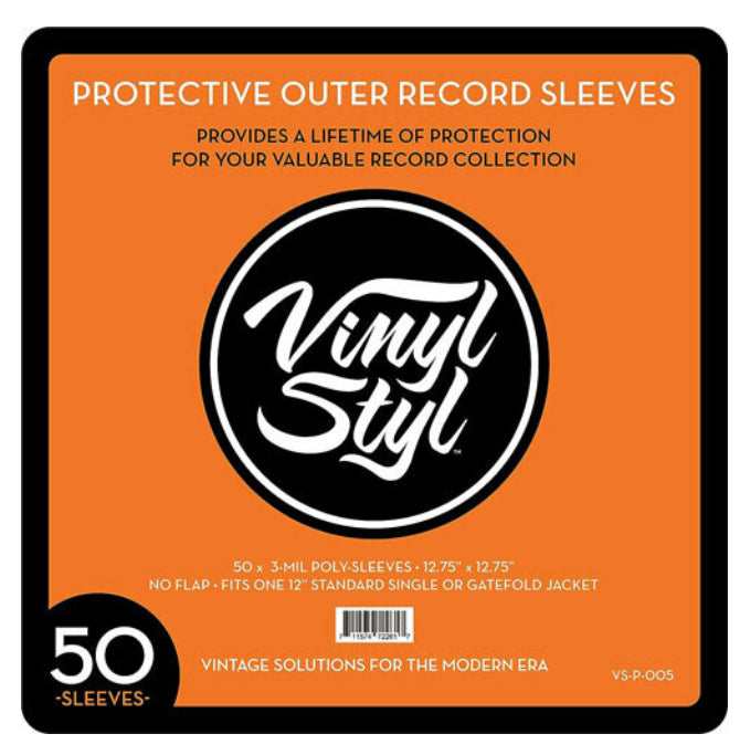 Vinyl Styl® 12 Inch Outer Record Sleeves - Open Top - 50 Count (Clear)