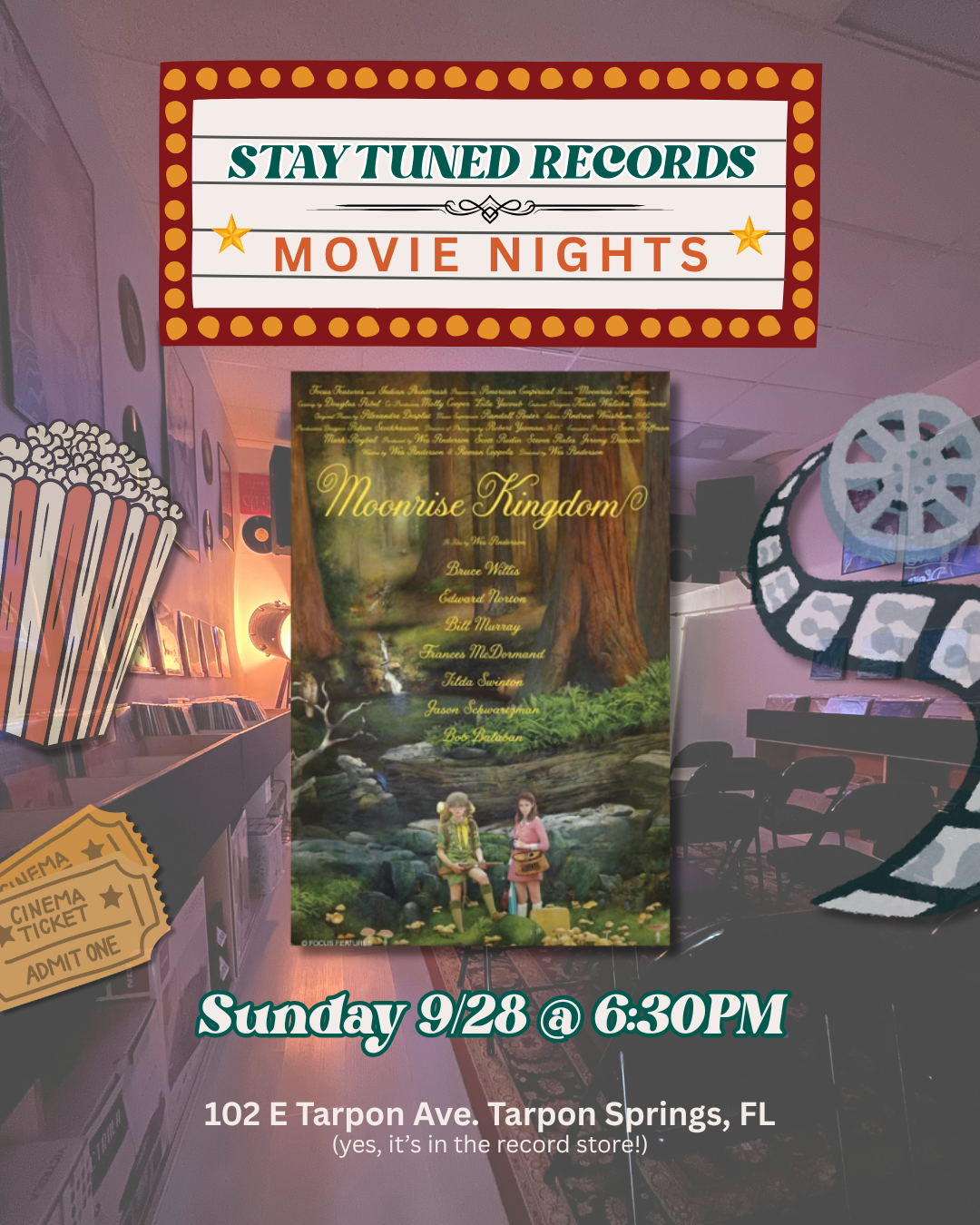 Stay Tuned Cinema: Moonrise Kingdom 09/28 @6:30pm