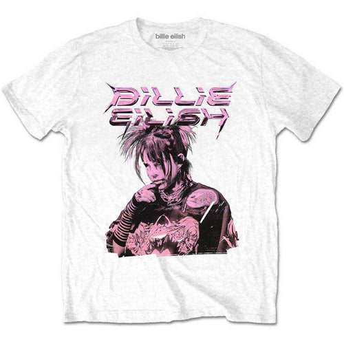 Billie Eilish Purple Illustration White