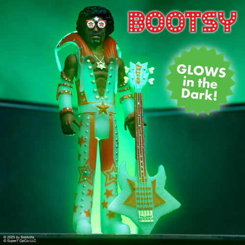 Bootsy Collins Super7 - Bootsy Collins - ReAction Figures Wv3 - Bootsy Collins (Glow) (Collectible, Action Figure)