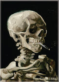 Magnet - Van Gogh Skull With Cigarette 1886 Gothic Art Repro