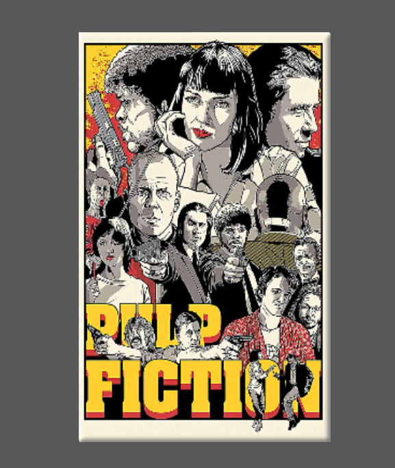 PULP FICTION, Magnet, Button, Mirror, Fridge Magnet: (1) Magnet