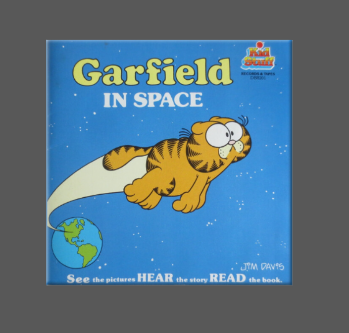 GARFIELD, Magnet, Button, Fridge, READ ALONG, IN SPACE: (1) Magnet