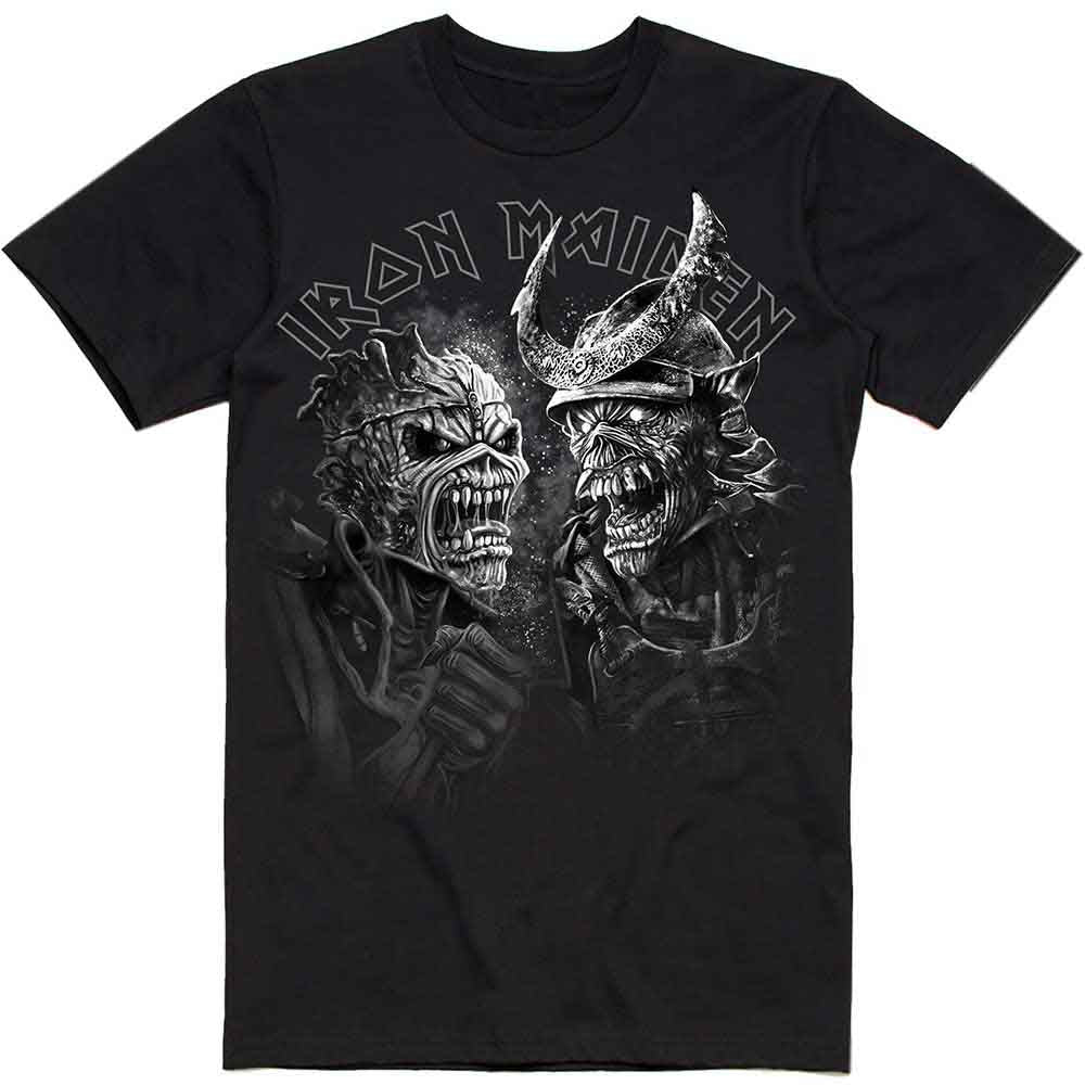 Iron Maiden Senjutsu Large Grayscale Heads Black