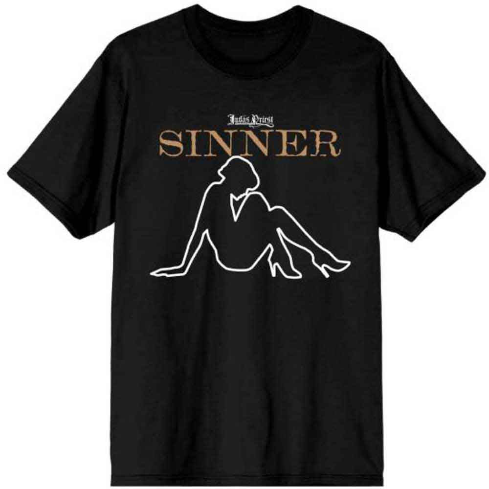 Judas Priest Sin After Sin Sinner Slogan Lady Black