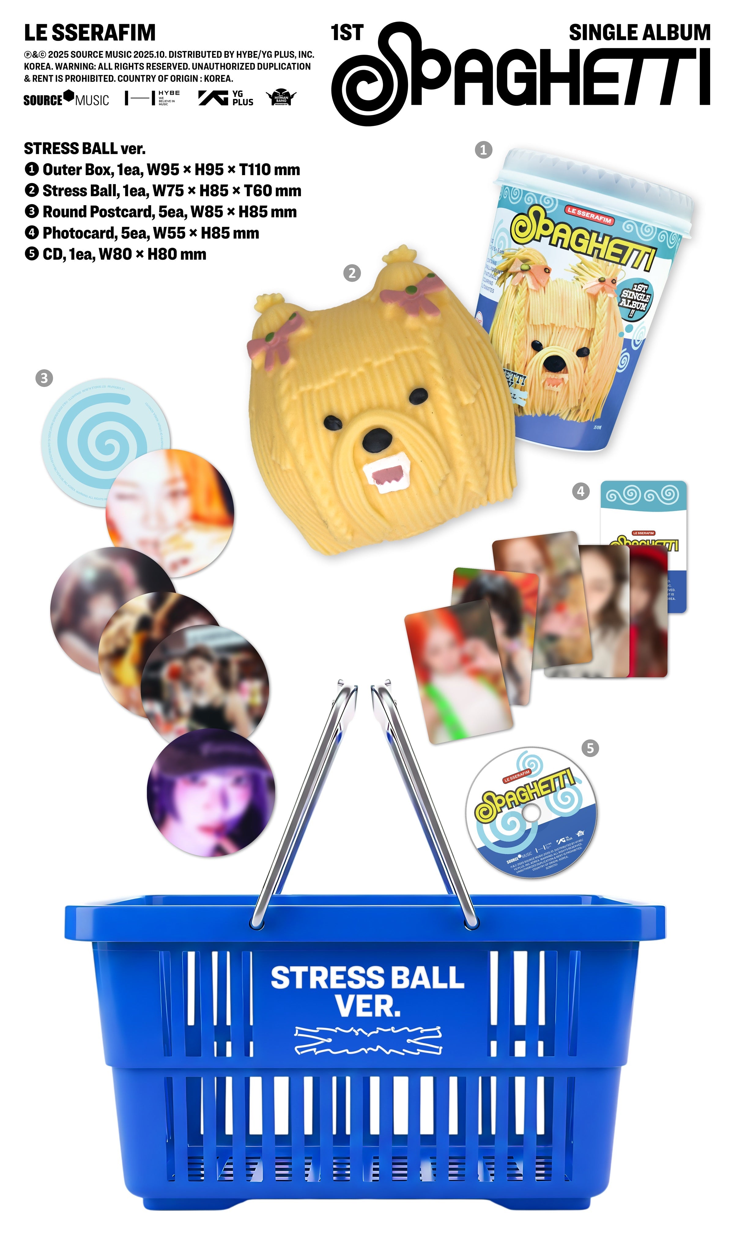 LE SSERAFIM 1St Single Album 'Spaghetti' [Stress Ball Ver.]