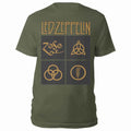 Led Zeppelin Gold Symbols in Black Square Green