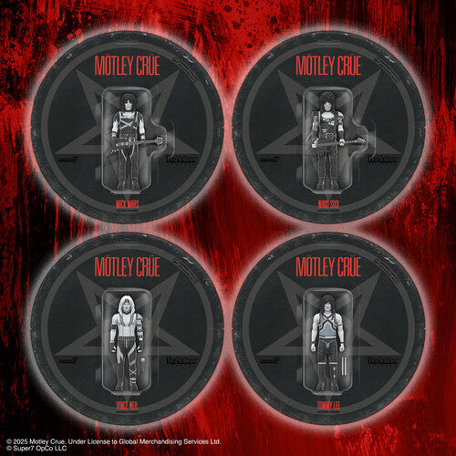 Motley Crue Super7 - Motley Crue - ReAction Figures Wv2 - Mick Mars (Shout At The Devil - Black & White) (Collectible, Action Figure)